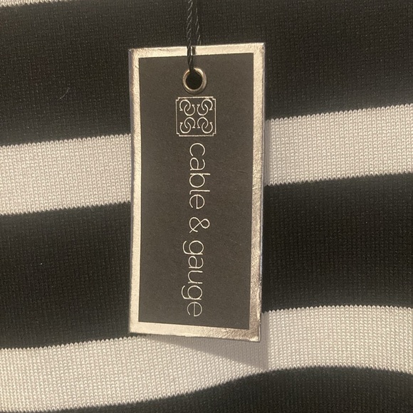 Cable and Gauge mock turtle neck sweater SP black white new - Picture 2 of 10